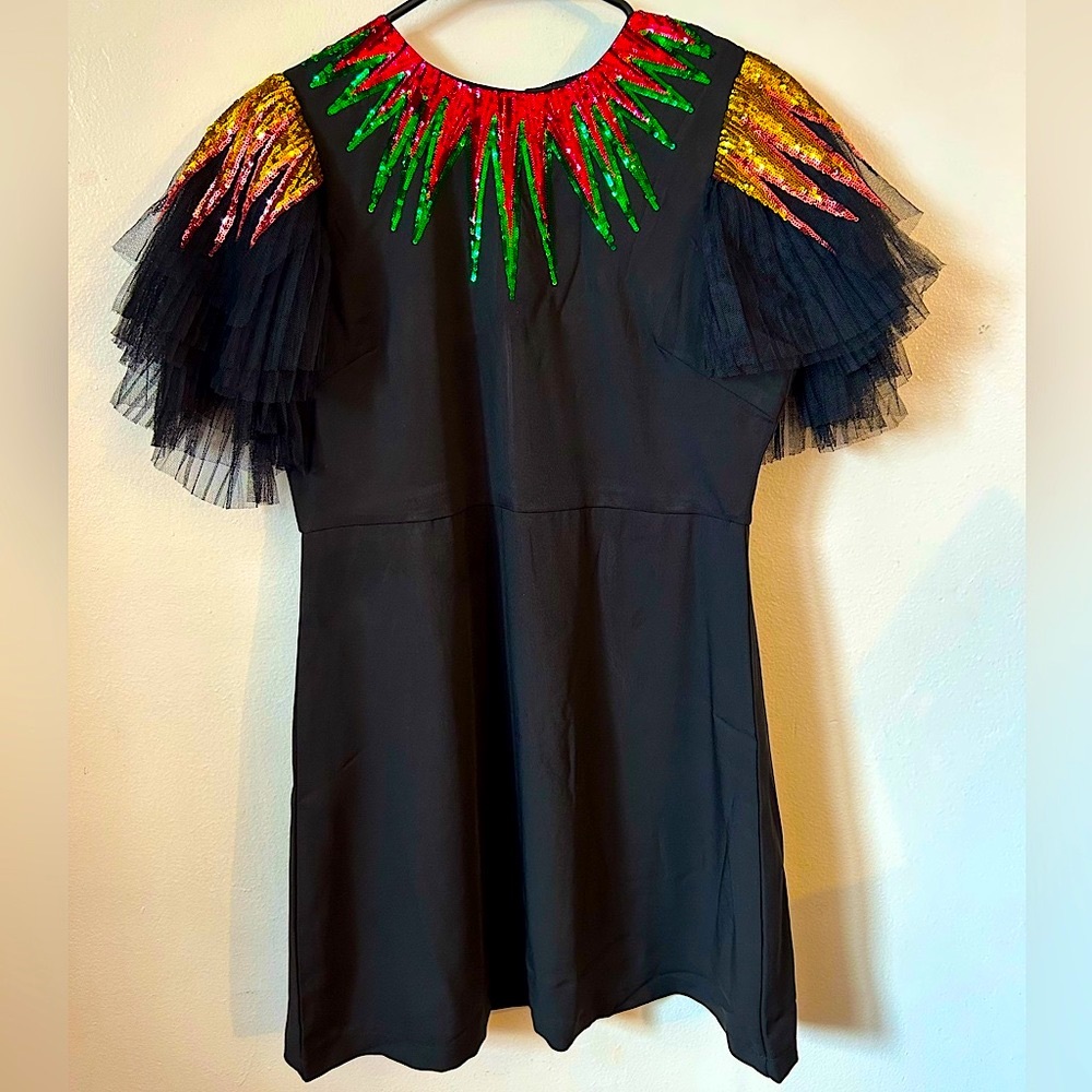 Black Sequin Mini Dress